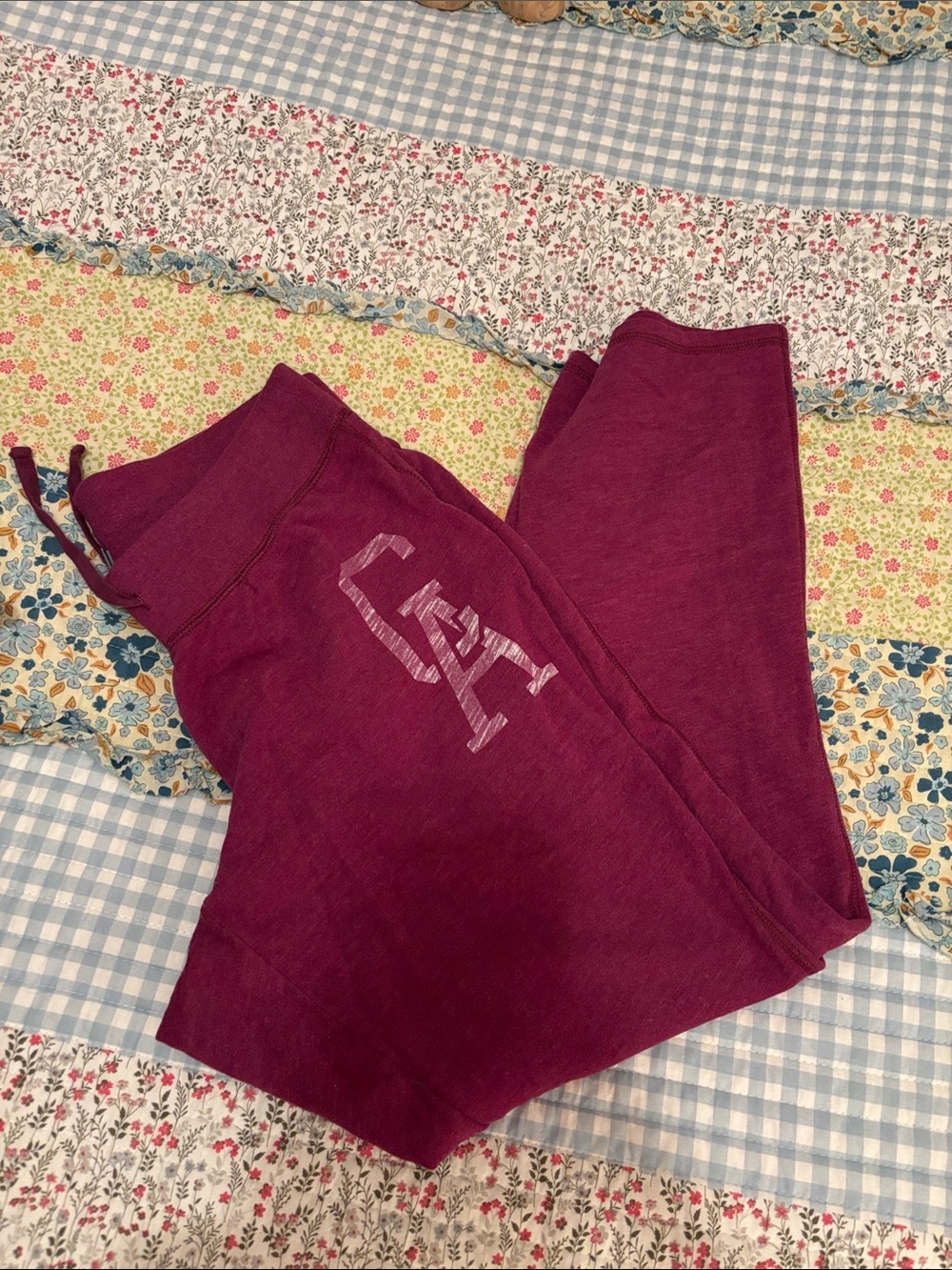 Old Navy Maroon Track Joggers with Logo